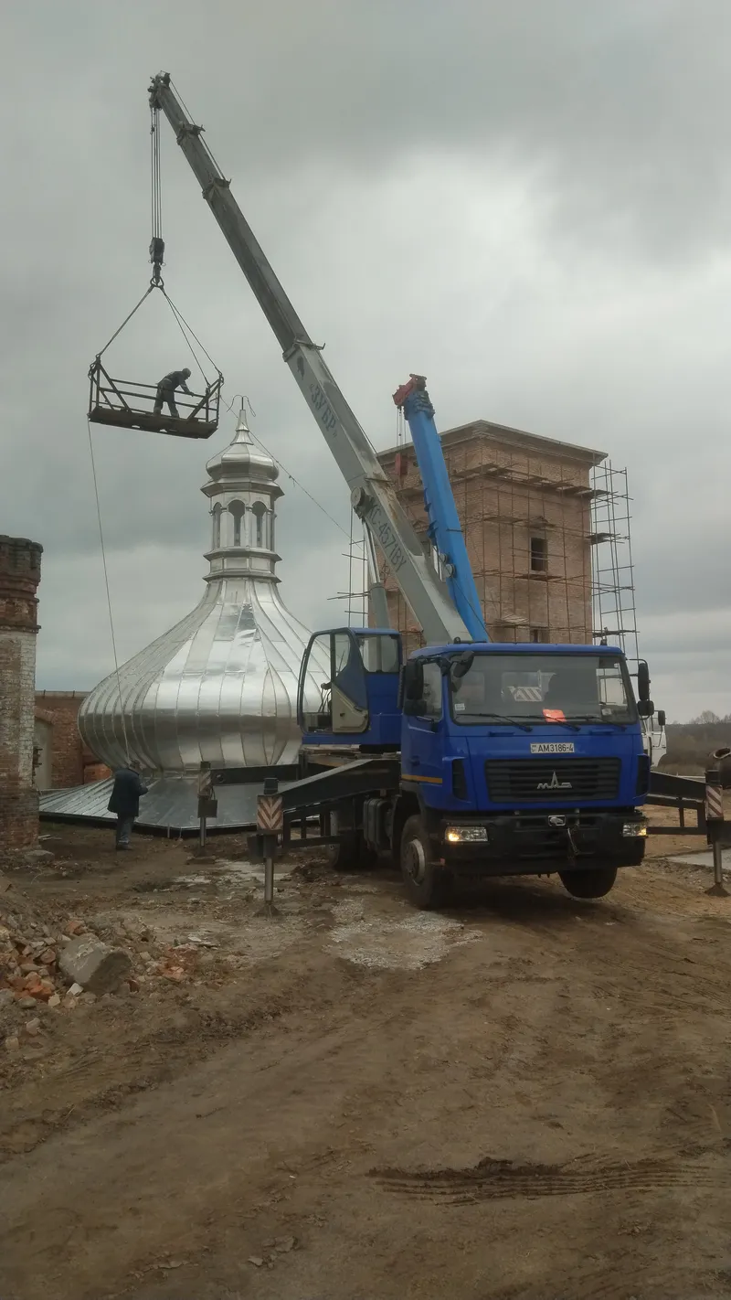 Переезд крана - зацеп для подъема купола