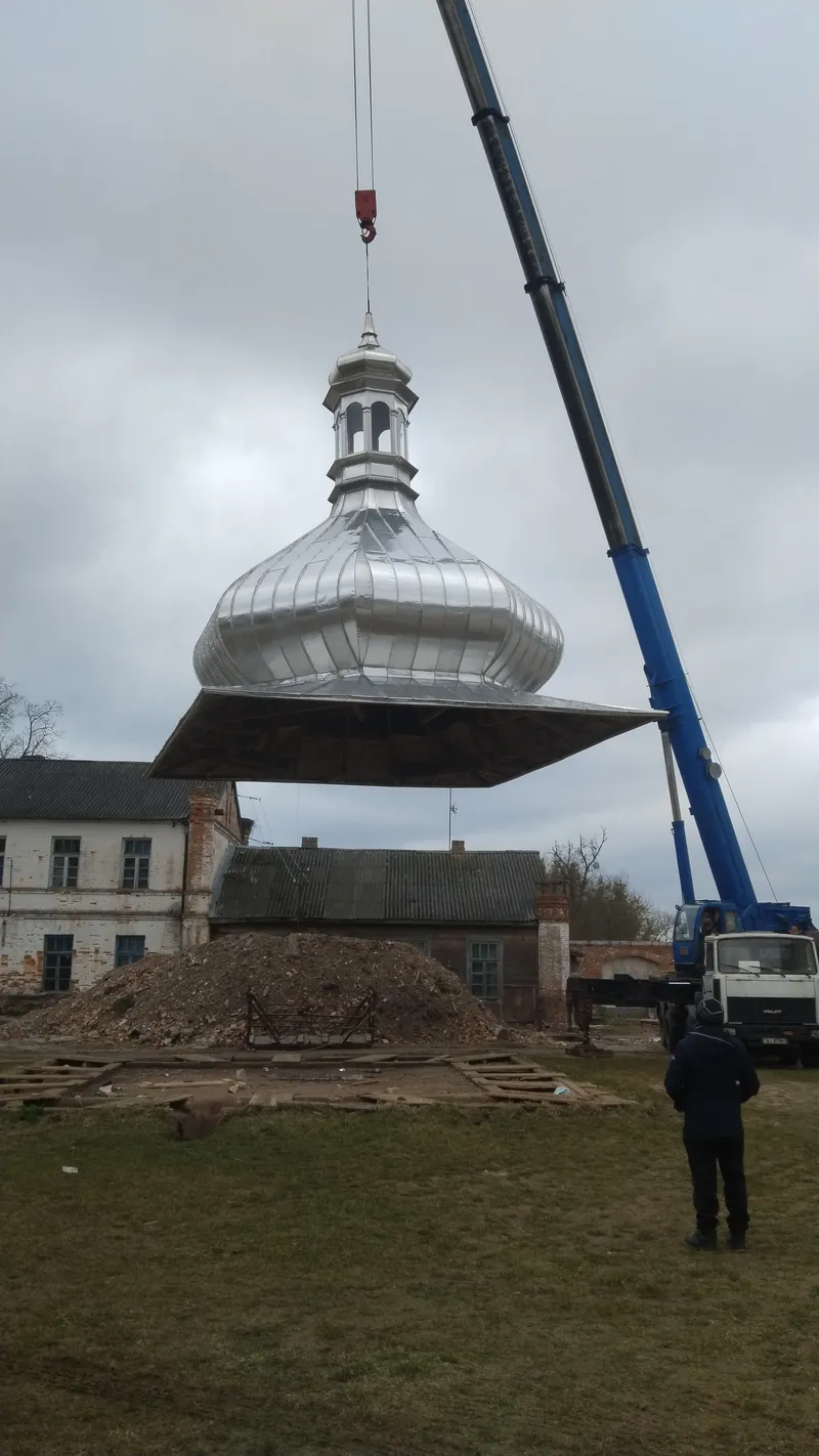 Перенос купола 6 тонн к башне